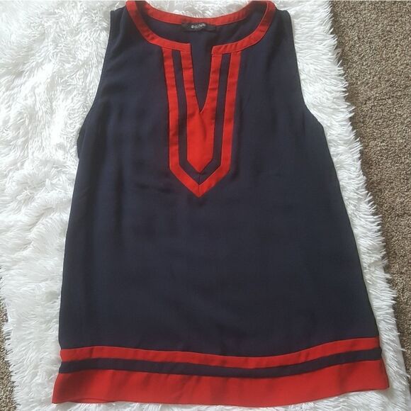 41 Hawthorne Sleeveless Blue Red Trim Top Size Medium - Picture 1 of 6